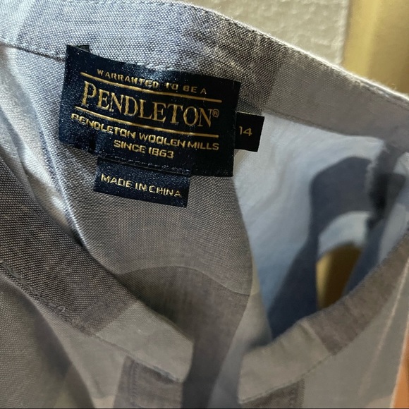 PENDLETON Women Size 14 Plaid Cotton Fit Flare 1/3 Button Dress Sleeveless - Picture 11 of 13